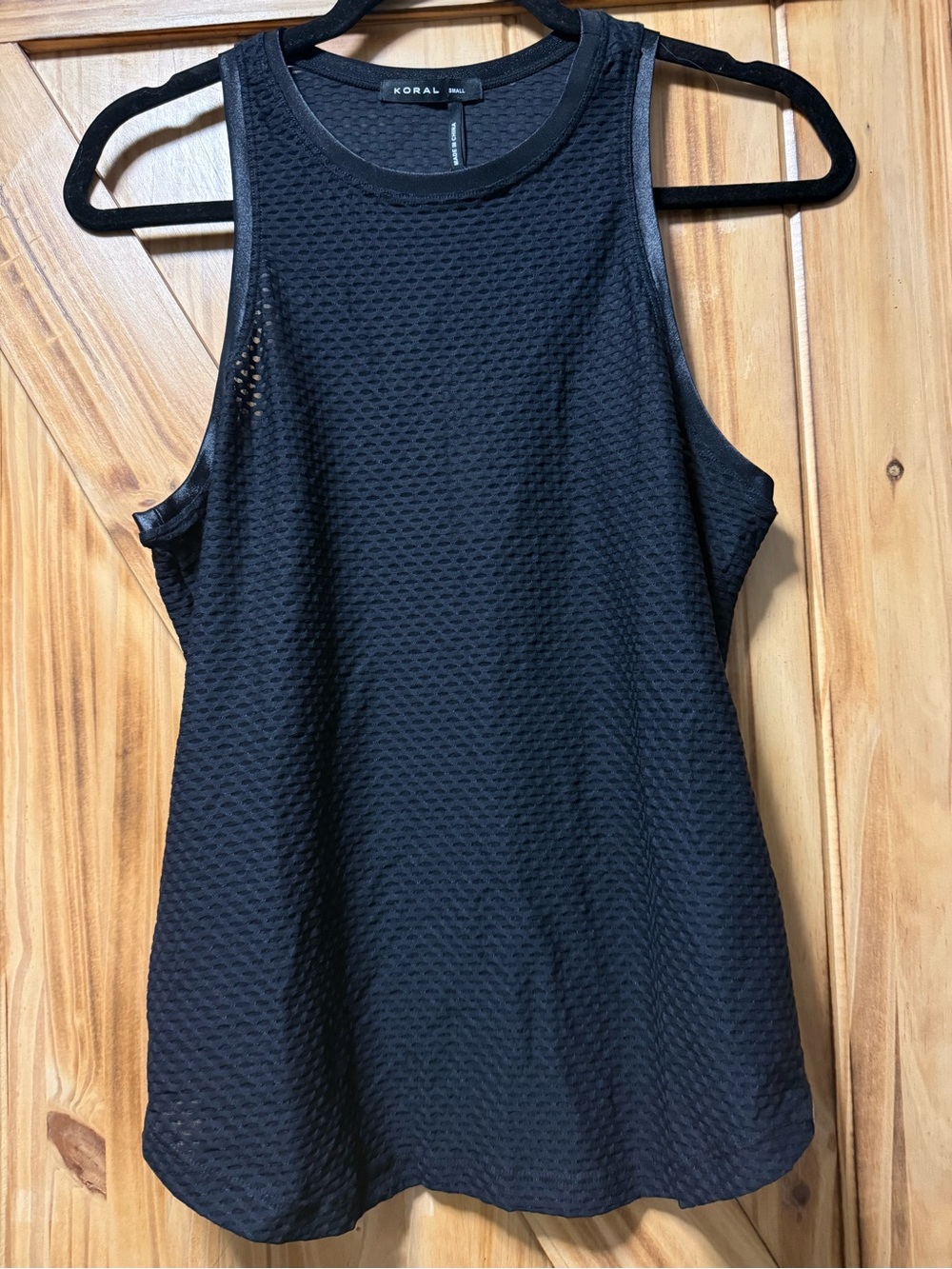Koral Black Textured Athletic Tank